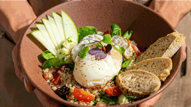 A bowl of delicious looking food. Photo.