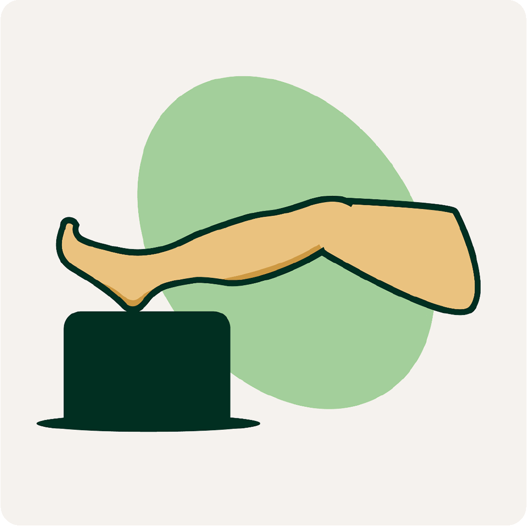 Legs on a stool. Illustration.