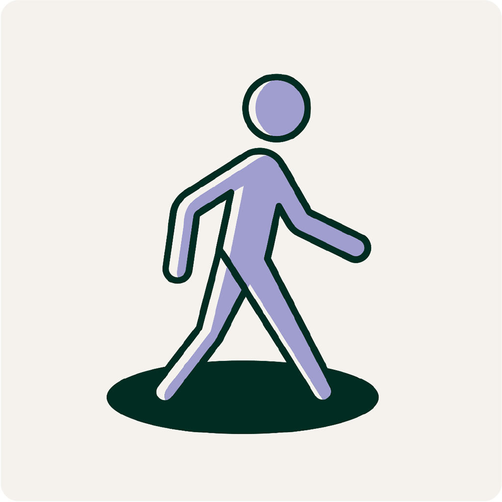 A walking person. Illustration.