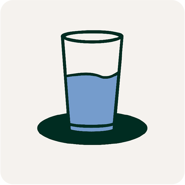 A glass of water. Illustration.