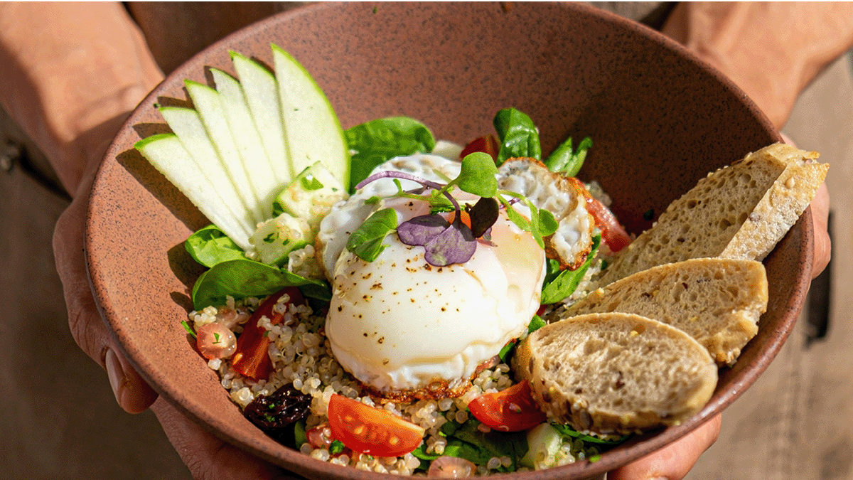 A bowl of delicious looking food. Photo.