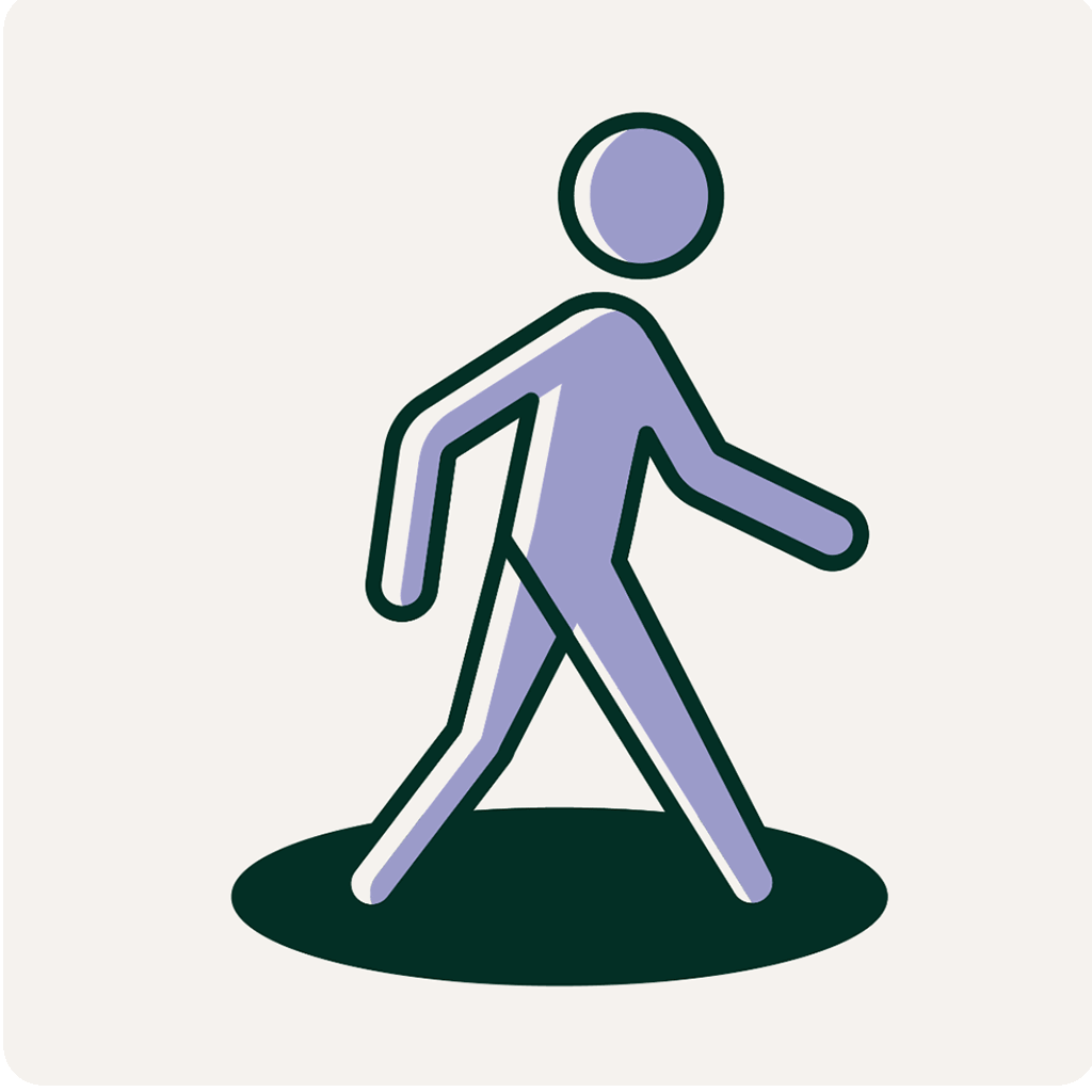 A person walking. Illustration.