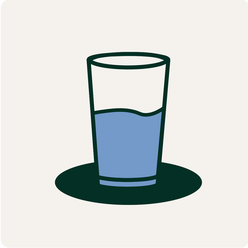 A glass of water. Illustration.